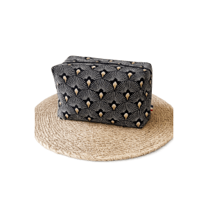 Trousse de toilette  - Paon noir/or