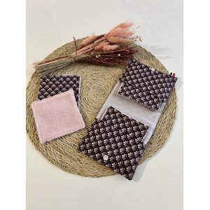 Pochette de voyage avec 7 lingettes démaquillantes - Violet