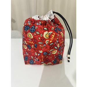 Sac de conservation alimentaire  - Fleurs Rouge