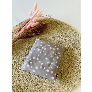 Bouillotte sèche déhoussable - Lavande & graines de lin bio - Taupe Etoiles