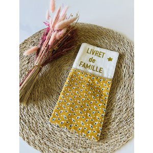 Protège Livret de famille  - Moutarde/beige