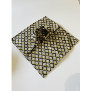 Sac à tarte  - Eventail gris/moutarde