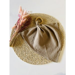 Doudou anneau - Gaze de coton caramel