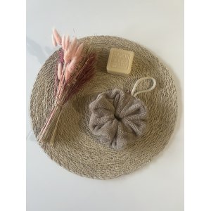 Fleur de douche  - Eponge de bambou Taupe