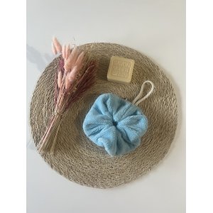 Fleur de douche  - Eponge de bambou Turquoise