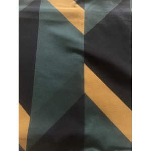 Boudin de porte double sur mesure - Pyramide moutarde/vert foncé