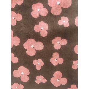 Boudin de porte double sur mesure - Marron fleurs corail