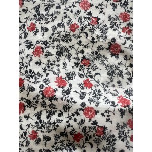 Boudin de porte double sur mesure - Fleurs rouge et noir