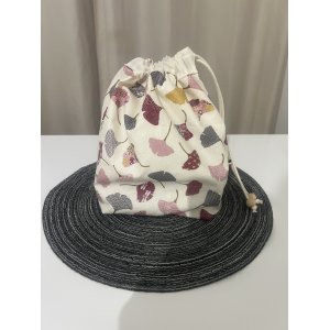Sac de conservation alimentaire  - Fleurs Ginkgo Rose/Gris/Bordeaux