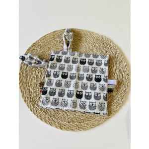 Doudou Etiquettes - Hibou gris