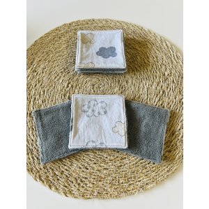 Lot de 7 lingettes bébé - Nuages