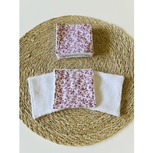 Lot de 7 lingettes démaquillantes - Fleurs violettes