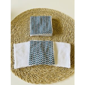 Lot de 7 lingettes démaquillantes - Pyramides bleu