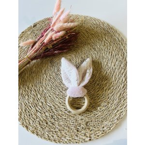 Anneau de dentition - Gaze de coton Blanc/rose